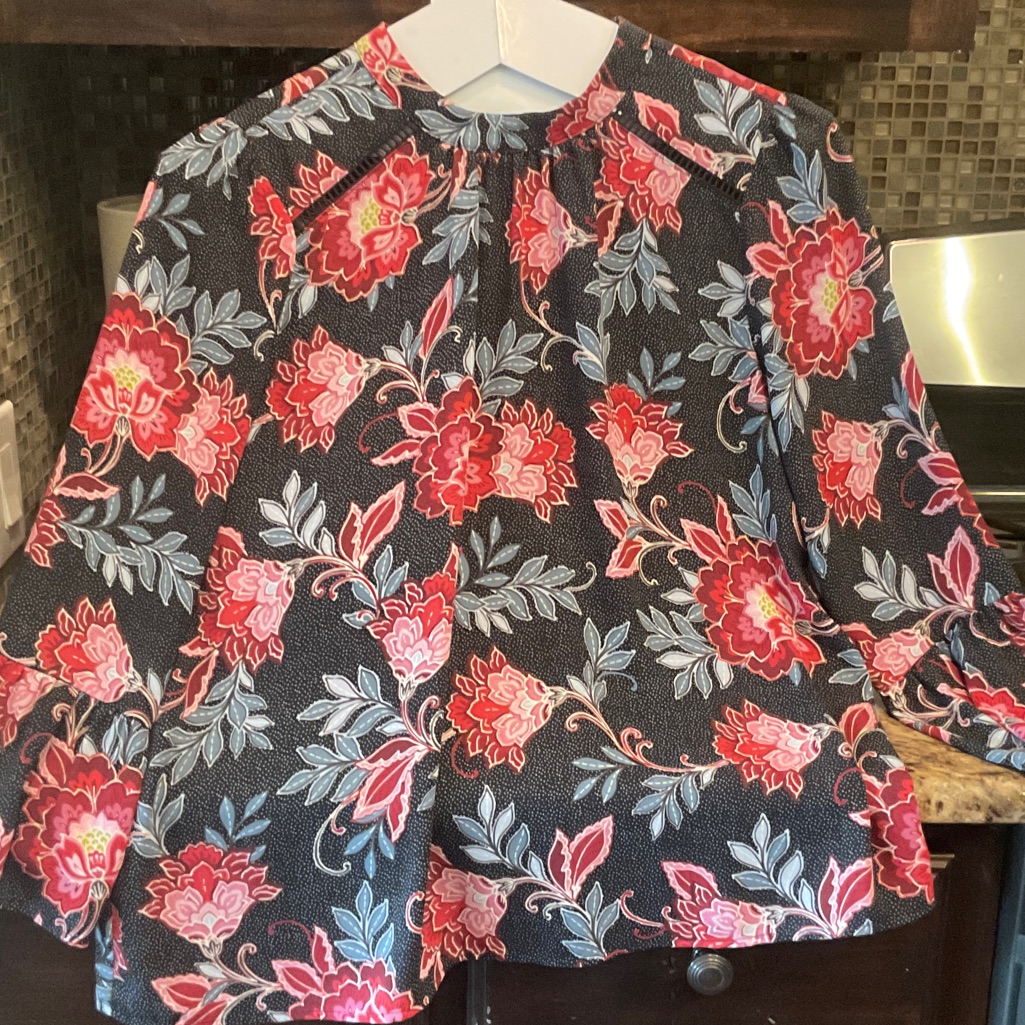 Loft Floral Blouse - Black And Red